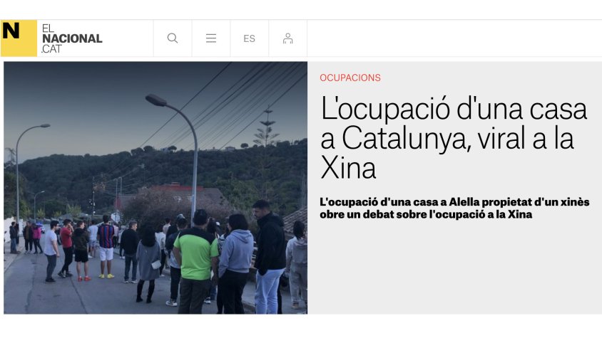 Diversos mitjans asseguren que l'ocupació de Mas Coll ha estat notícia viral a la Xina