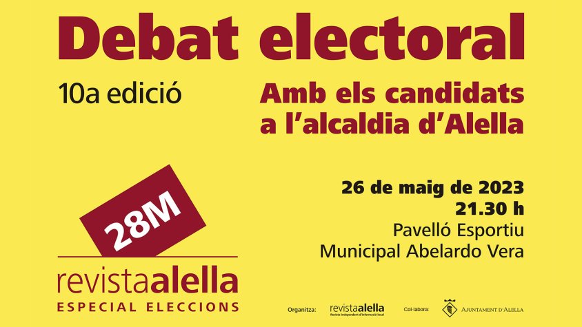 Avui a les 21h al poliesportiu municipal, debat electoral amb els candidats a l'alcaldia