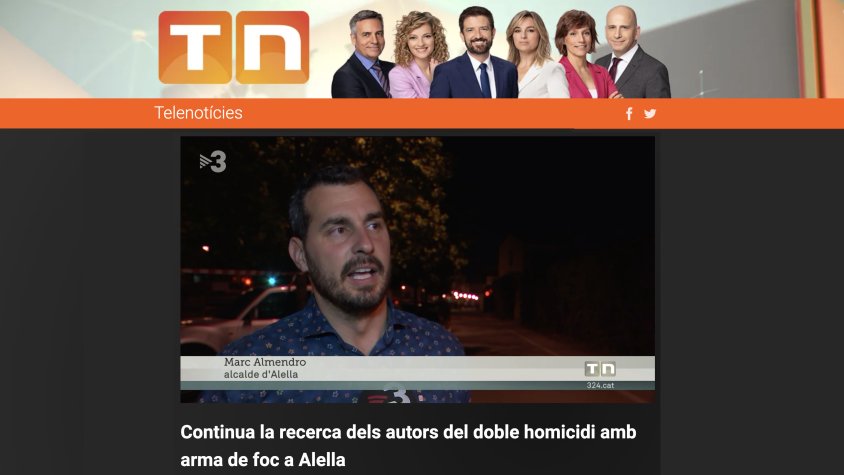 Alella a tots els mitjans a causa de la mort a tret de dues persones la nit de Sant Joan