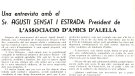 Intervius 07: Agustí Sensat, president de l’Associació d’Amics d’Alella