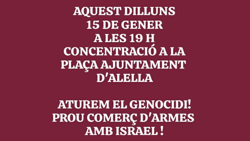 Aquest vespre, nova concentració contra Israel