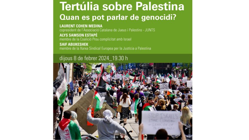 Aquest dijous, tertúlia sobre Palestina a Can Lleonart