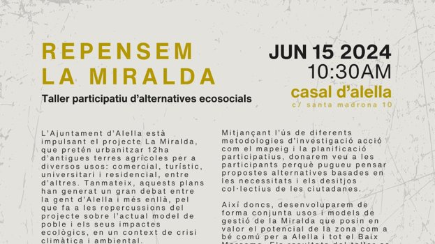 Es tracta d'una activitat gratuïta que començarà a les 10.30 h al Casal d'Alella el pròxim 15 de juny.