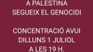 Nova concentració contra la guerra a la franja de Gaza