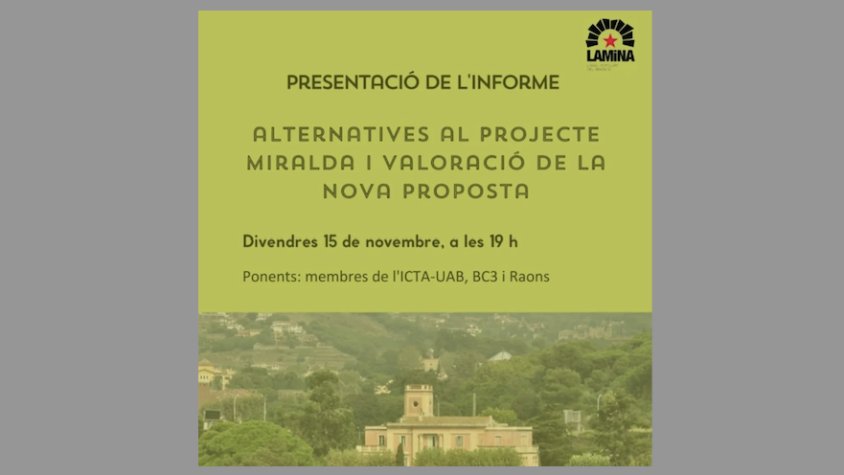 Salvem la Miralda reacciona a la nova proposta d’Almendro per la Miralda