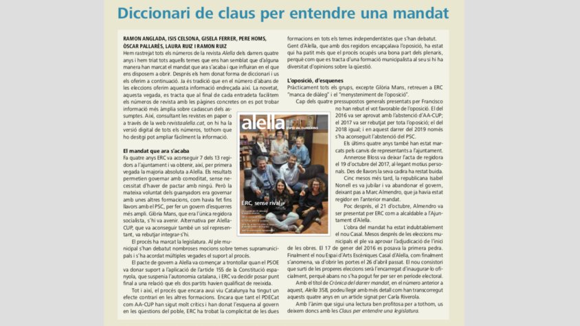El diccionari de claus per entendre un mandat