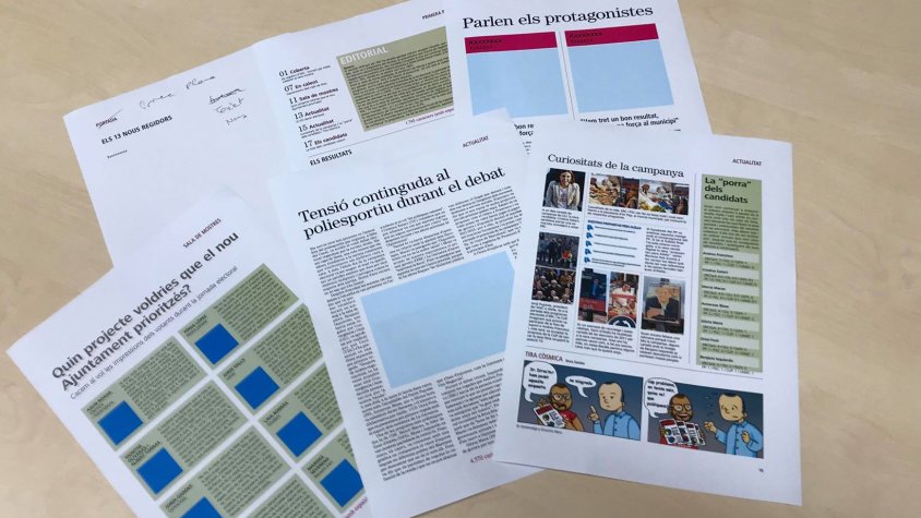 Treballem sobre la maqueta de la revista de fa 4 anys per planificar els continguts del número que sortirà dilluns