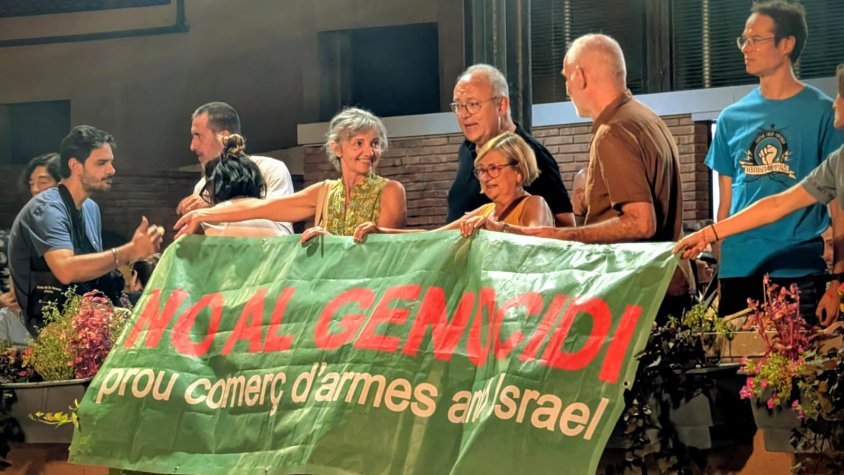 Acció contra el genocidi a Gaza durant la Verema