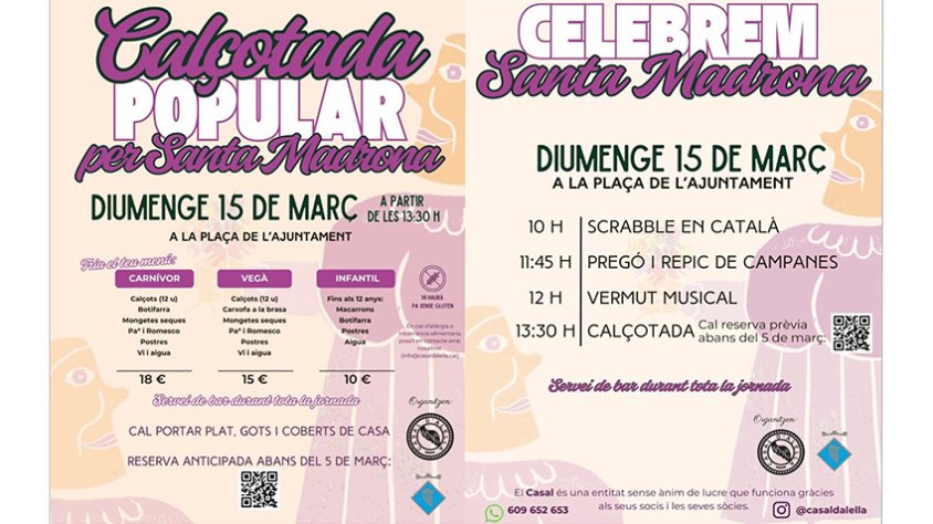 Diumenge 15 de març, calçotada popular amb el Casal d'Alella